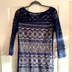Lace navy dress